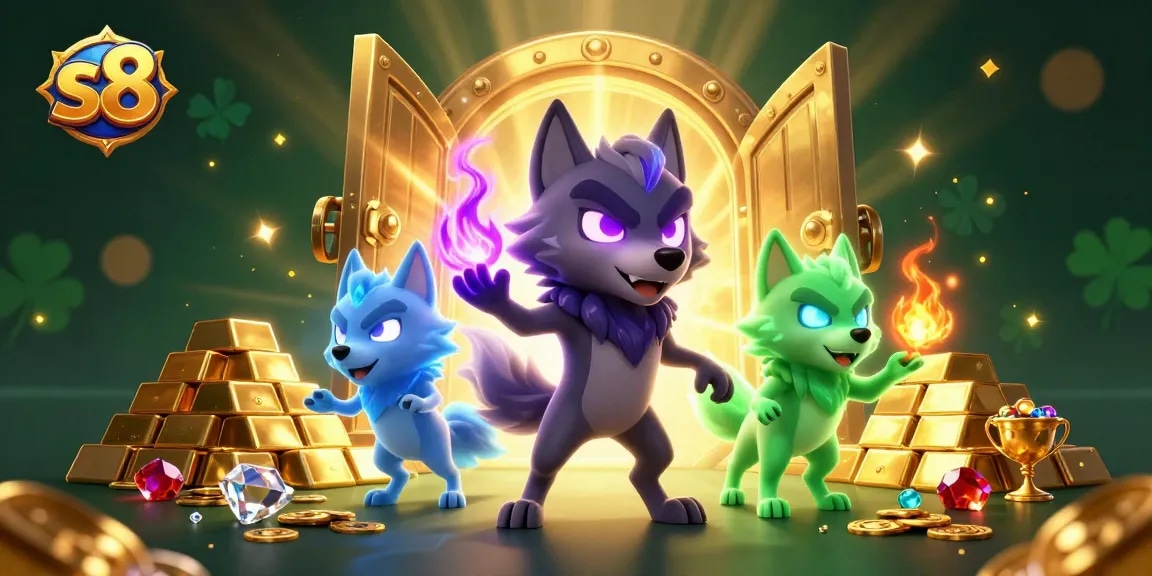 Engage with the S8 gaming adventure featuring a mystical wolf pack in a treasure-filled digital casino.