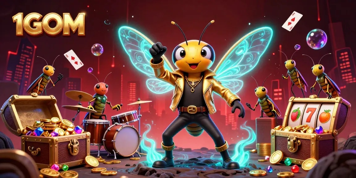 Engage with thrilling gaming elements at 1GOM featuring a vibrant rock star scene.