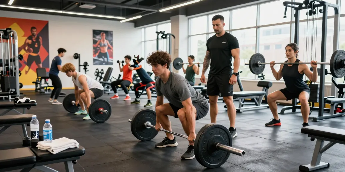 Athletes training in a vibrant gym, showcasing Prime Pharma Steroiden for enhanced performance.