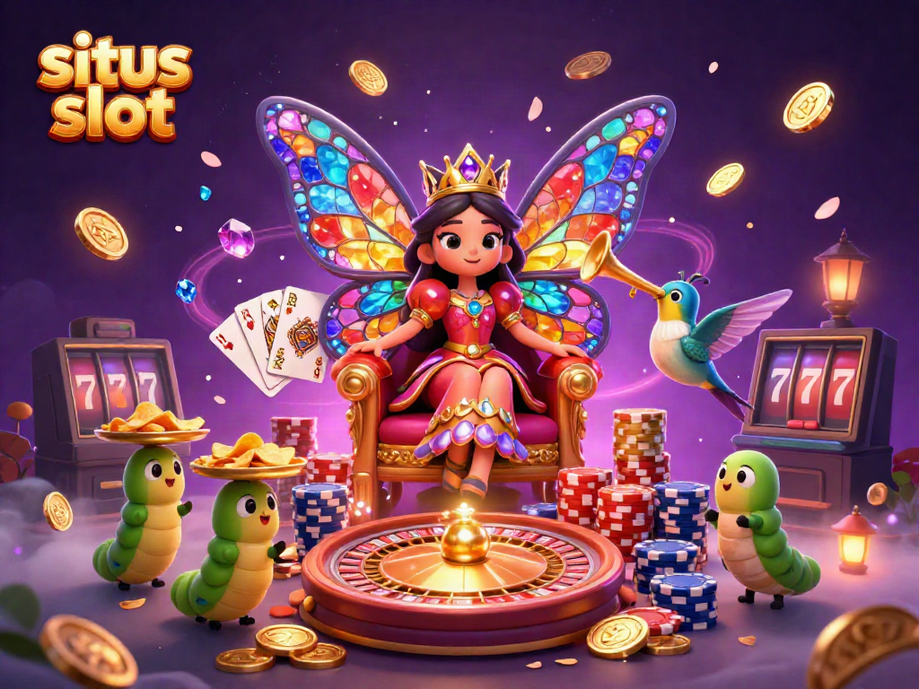 Master the situs slot games with the vibrant and dynamic illustration capturing the essence of online gaming excitement.