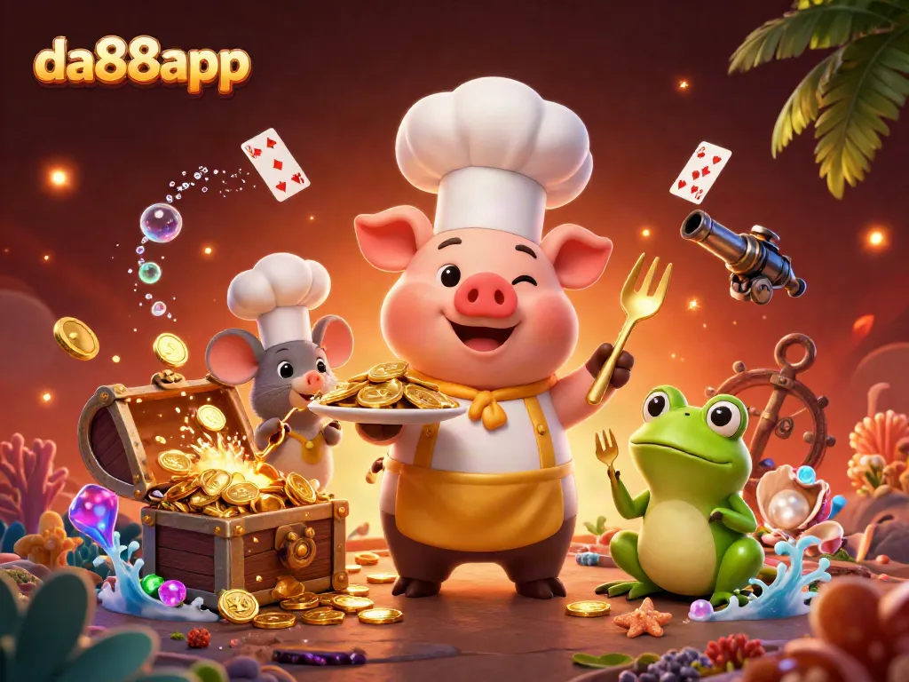 Bet big with da88app's exciting casino games featuring vibrant characters and gold coins.
