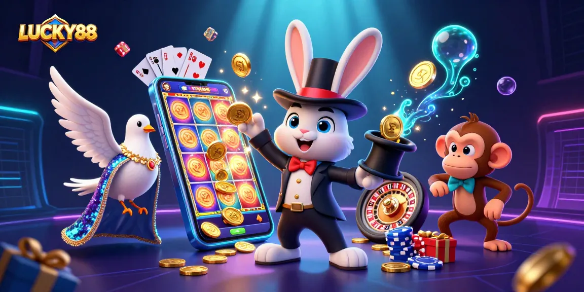 Experience big wins at LUCKY88 with vibrant slot games and magical casino elements