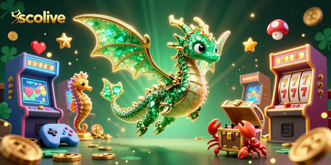 Socolive showcases a vibrant 3D sea dragon scene filled with interactive gaming elements like slot reels and golden coins.