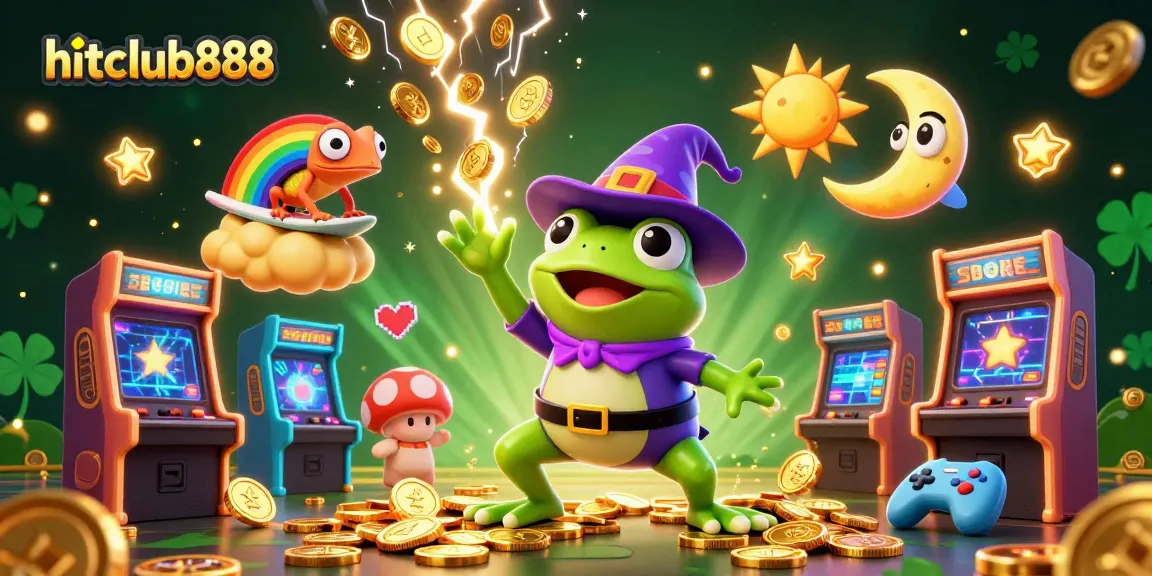 Engage with hitclub888, a dynamic casino scene featuring magical characters and vibrant gaming elements.