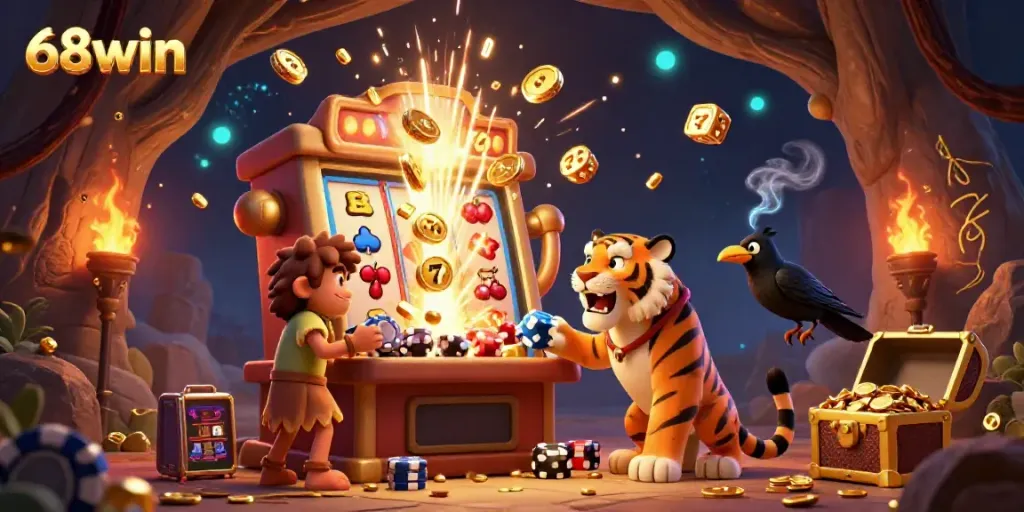 Experience the thrill of winning with 68win's exciting casino games featuring unique characters.