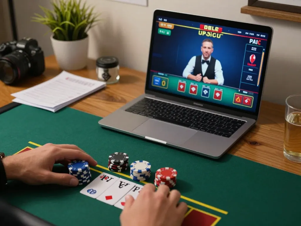 Players engaging in a strategic blackjack game on lu88 online casino, emphasizing immersive gameplay.