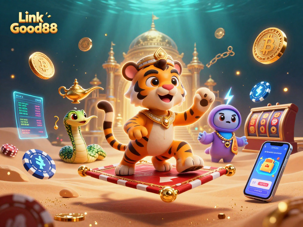 Engage with exciting features in Link Good88 casino, showcasing animated characters and immersive gameplay.