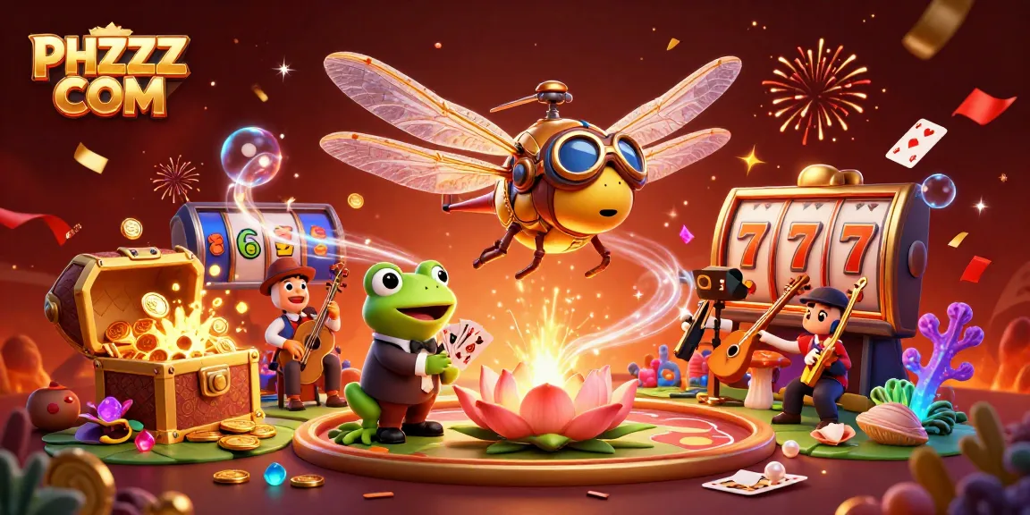 Experience dynamic gameplay at PHZZZ COM with vibrant characters and casino elements illustrated in detail.