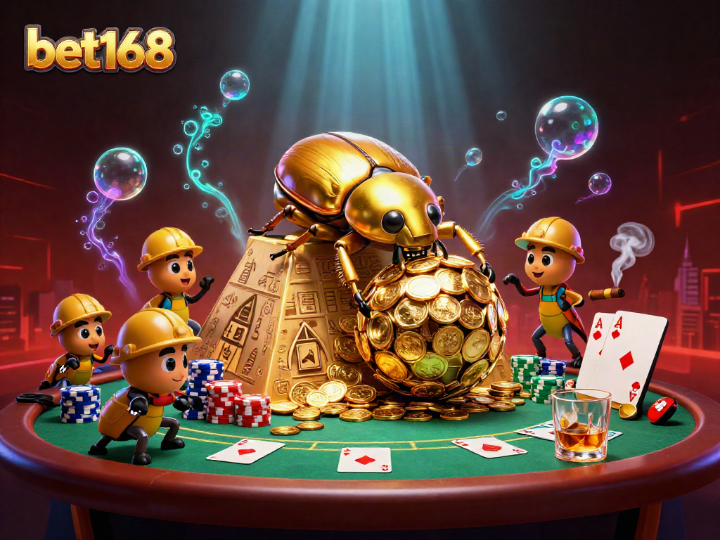 Experience the thrill of betting with bet168 featuring a vibrant casino scene and colorful gaming elements.