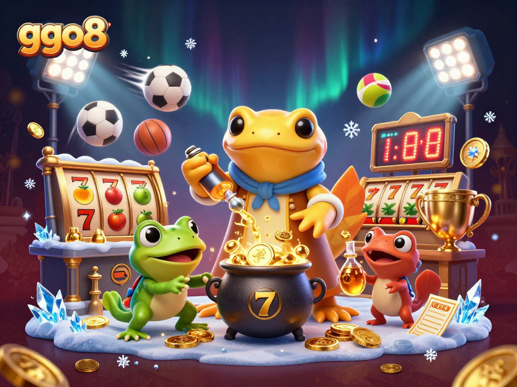 ggo8 increases players' excitement with slots, gold coins, and alchemists in a vibrant 3D scene.