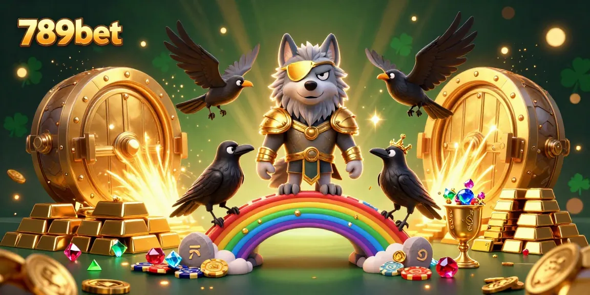 Engage in gambling excitement at 789bet with Odin and ravens surrounded by wealth.