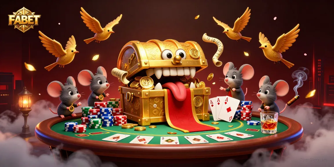 FABET engages players with a vibrant poker scene showcasing golden treasures and dynamic game elements