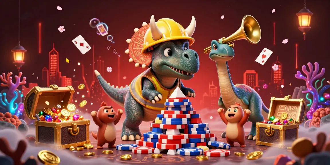 Engage in thrilling games at SKY88 casino, with dynamic 3D artwork showcasing playful characters celebrating wins.