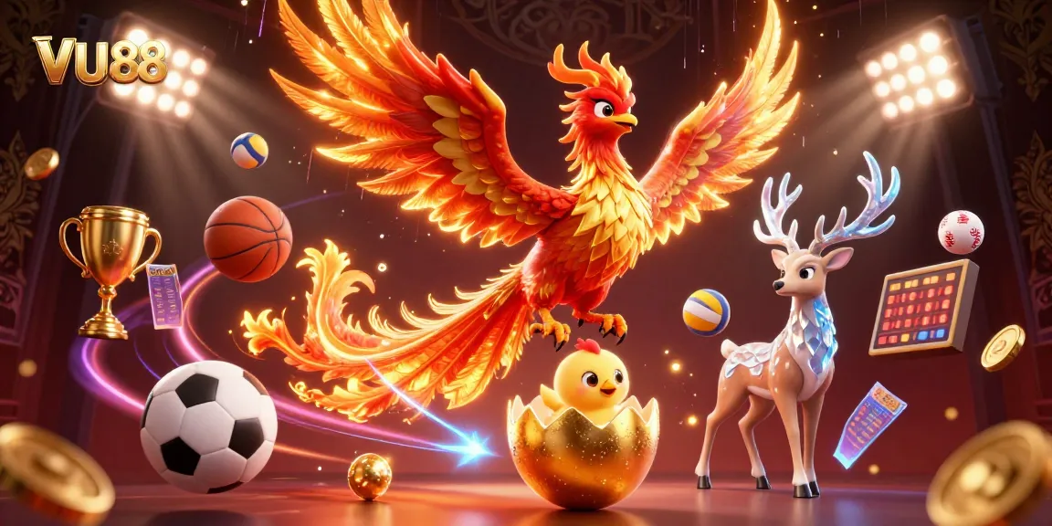 Experience thrilling gameplay at VU88 with dynamic sports elements and vibrant casino graphics.