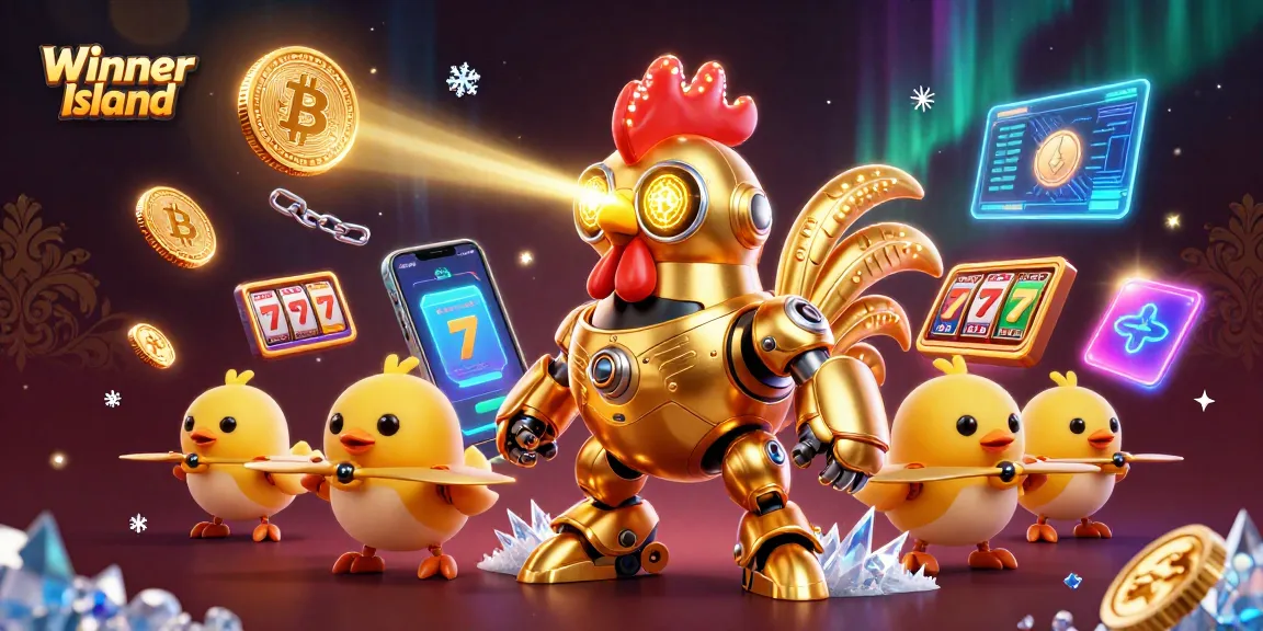 Engage in thrilling gameplay at Winner Island casino with dazzling slots and vibrant crypto elements.