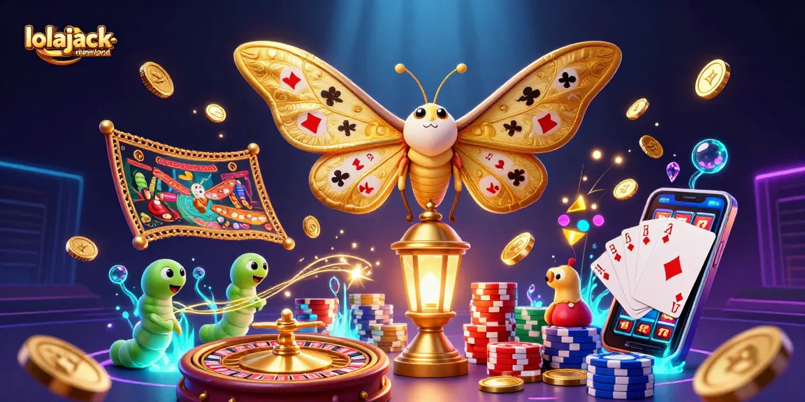 Experience thrilling gameplay at lolajack-nederland with a dazzling display of casino elements, golden wings, and vibrant animations.