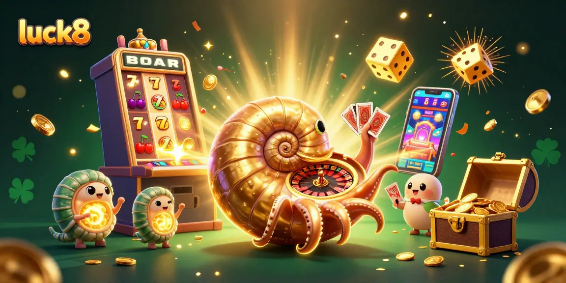 Enjoy luck8's thrilling casino experience with vibrant 3D illustrations of gaming excitement.
