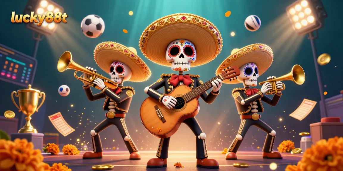 Win big with lucky88t in this vibrant casino illustration featuring a mariachi band amidst thrilling games.