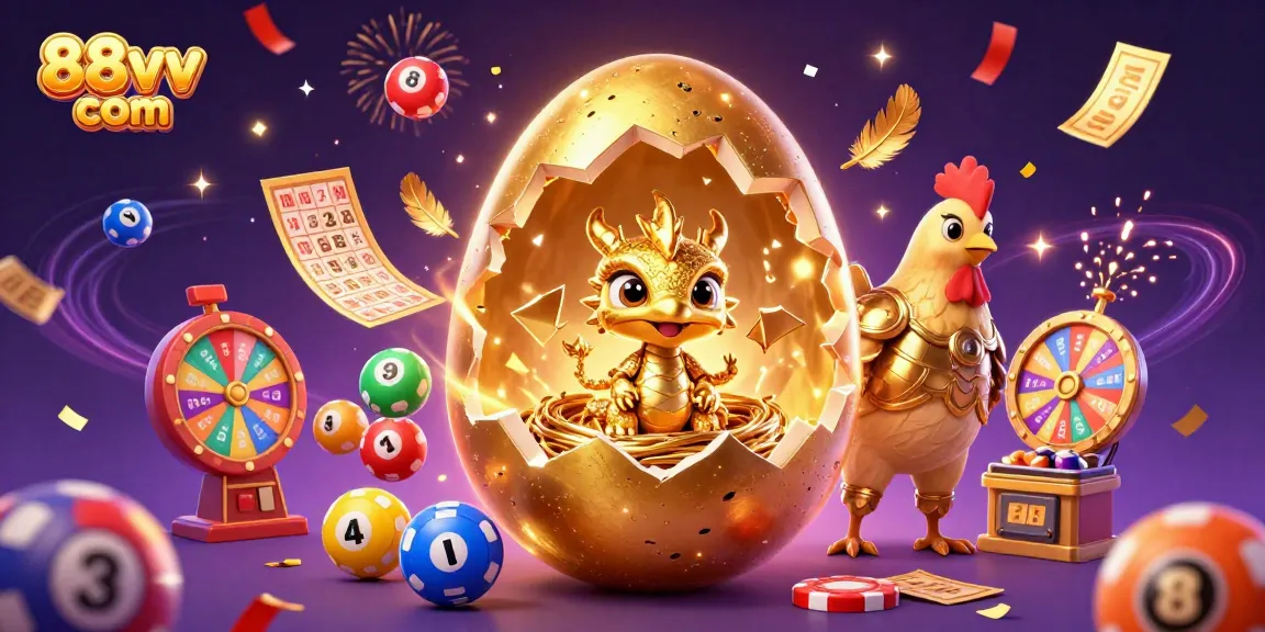 Win big with 88vv com's golden dragon at a vibrant lottery scene, full of excitement.
