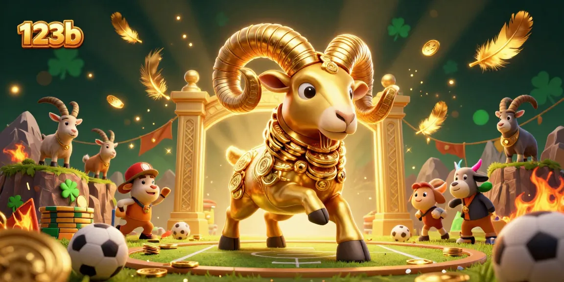 Experience exciting sports action with 123b as the golden ram charges through a betting arena.