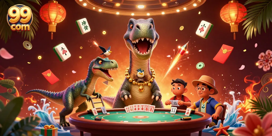 Engage with 99win com in this vibrant casino illustration showcasing a unique 3D scene.